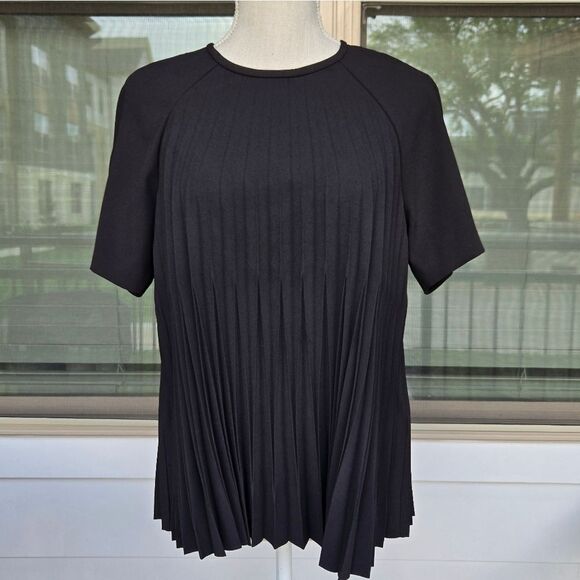 Kate Spade Pleated Crepe Top Black Size Small - Picture 5 of 12